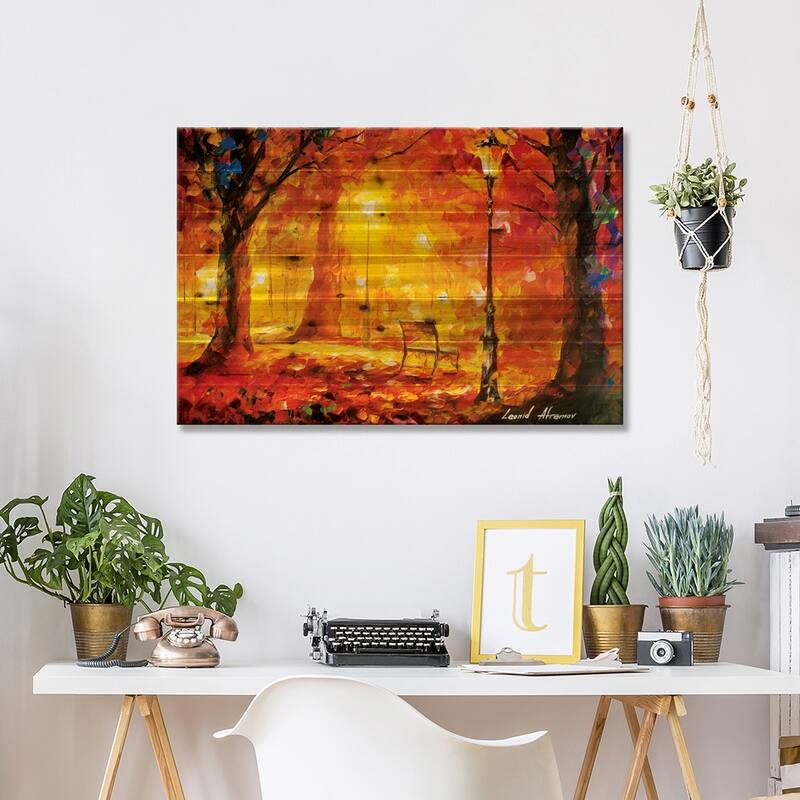 Twinkle Of Passion Print On Wood by Leonid Afremov - Multi-Color