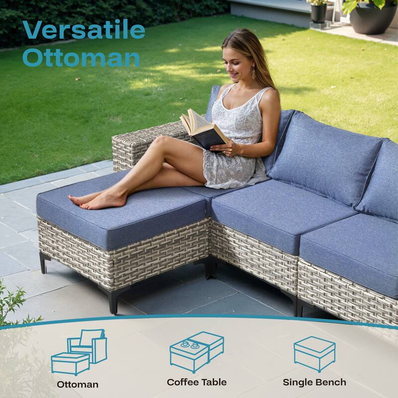 OVIOS 5-Piece Outdoor Chaise Lounge Sofa Set​