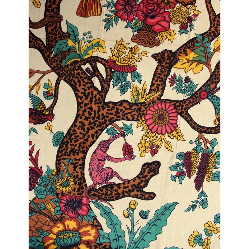 Light weight Cotton Tree of Life Floral Vivacious Tablecloth Rectangle
