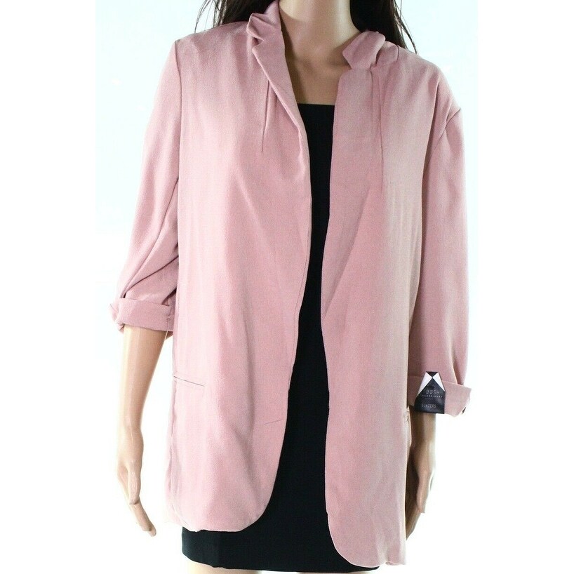 Stoosh Mauve Pink Womens Size Large L Tab Sleeve Blazer Jacket Overstock 28532973