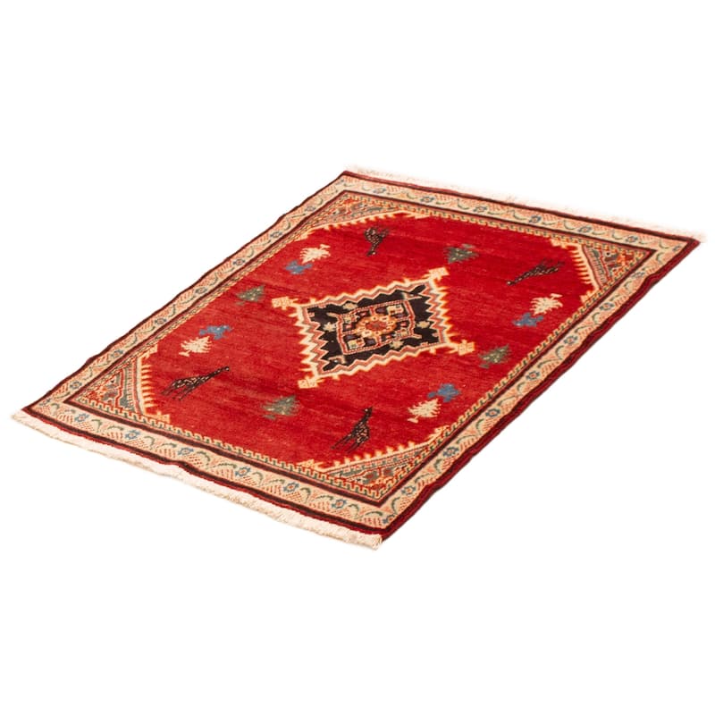 ECARPETGALLERY Hand-knotted Andelz Red Wool Rug - 3'7 x 5'0