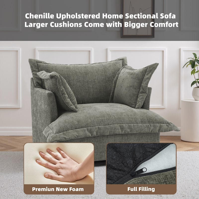 Upholstered Chenille Arm Club Chair Cloud corner cahir