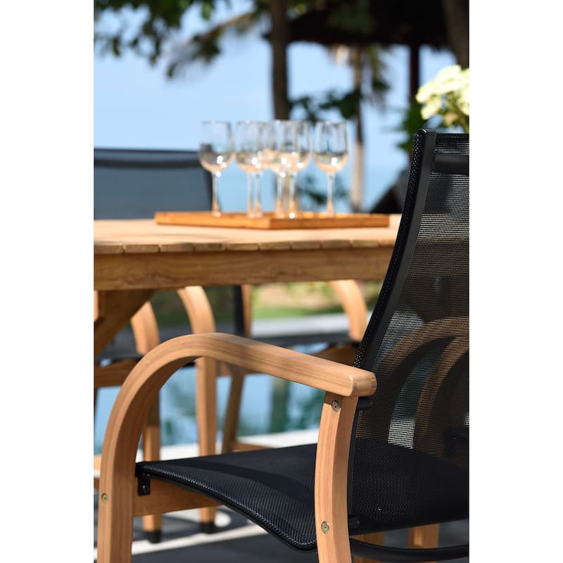 LifestyleGarden 7pc Teak & Aluminum Outdoor Patio Dining Set - 7 Piece