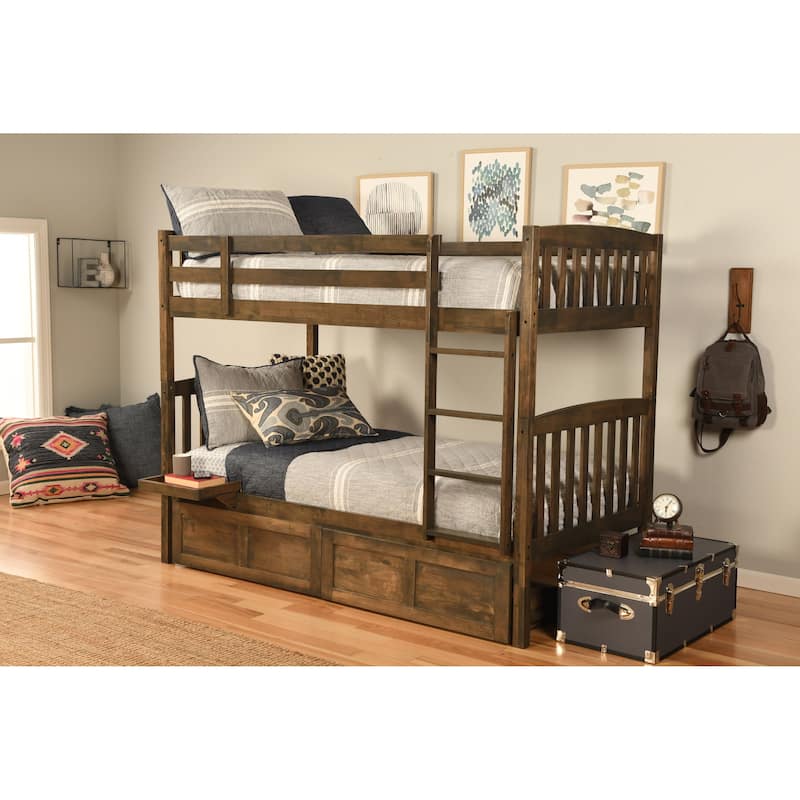 Somette Claire Twin Bunk Bed with Storage Drawers and Tray (Mattresses Not Included)