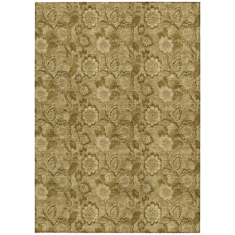 HomeRoots Floral Transitional Rectangle Outdoor Rug