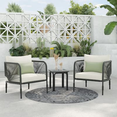 Corvus Serenity 3-piece Outdoor Chat Set with Sunbrella Pillows