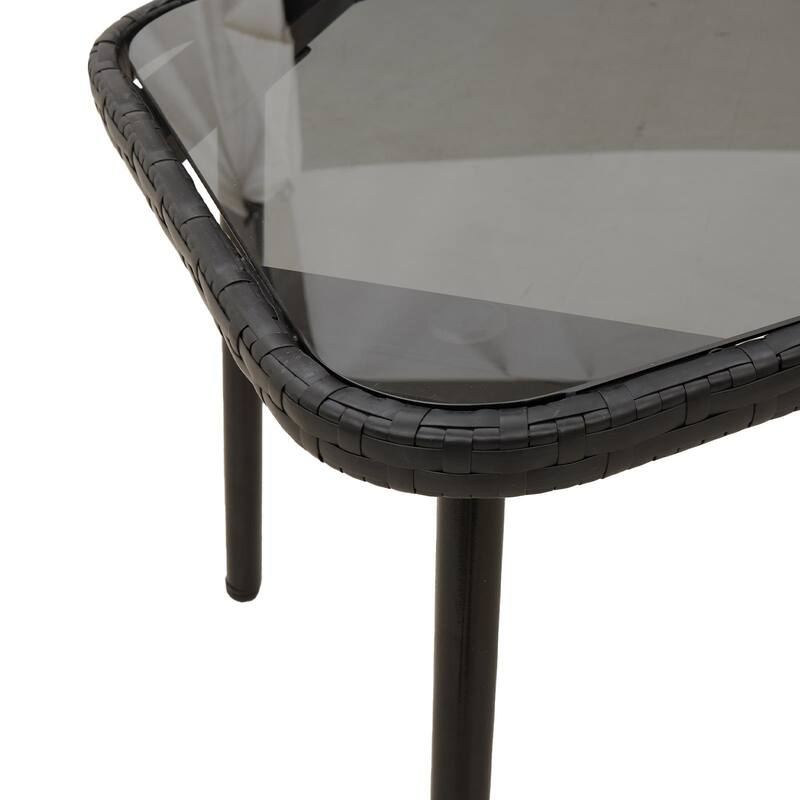 vidaXL 2 Piece Garden Sofa Set with Cushions Black Poly Rattan