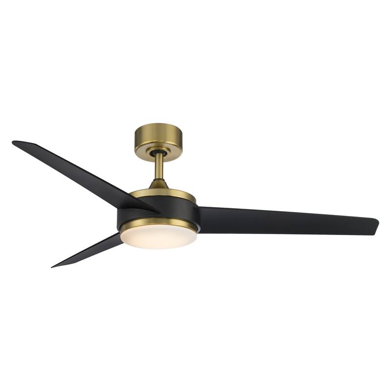 Mod Indoor and Outdoor 3-Blade Smart Compatible Ceiling Fan 54in with 3000K LED Light Kit and Remote Control