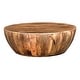 preview thumbnail 1 of 7, Mango Wood Coffee Table In Round Shape, Dark Brown