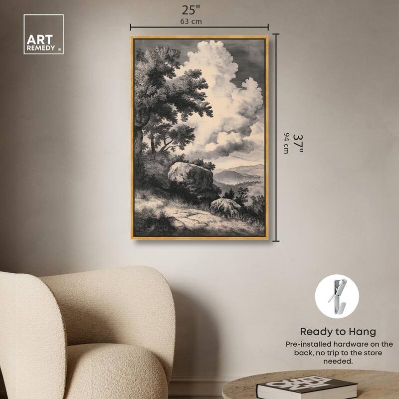 Chiaroscuro Cliffs Canvas by Art Remedy