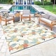 preview thumbnail 5 of 9, Reyn Spooner Fresco Laka Ivory/Blue/Yellow Floral Lei Flatweave Indoor/ Outdoor Area Rug
