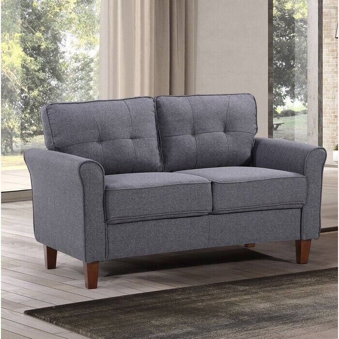 Kouchouk 54.5'' Linen Flared Arm Loveseat