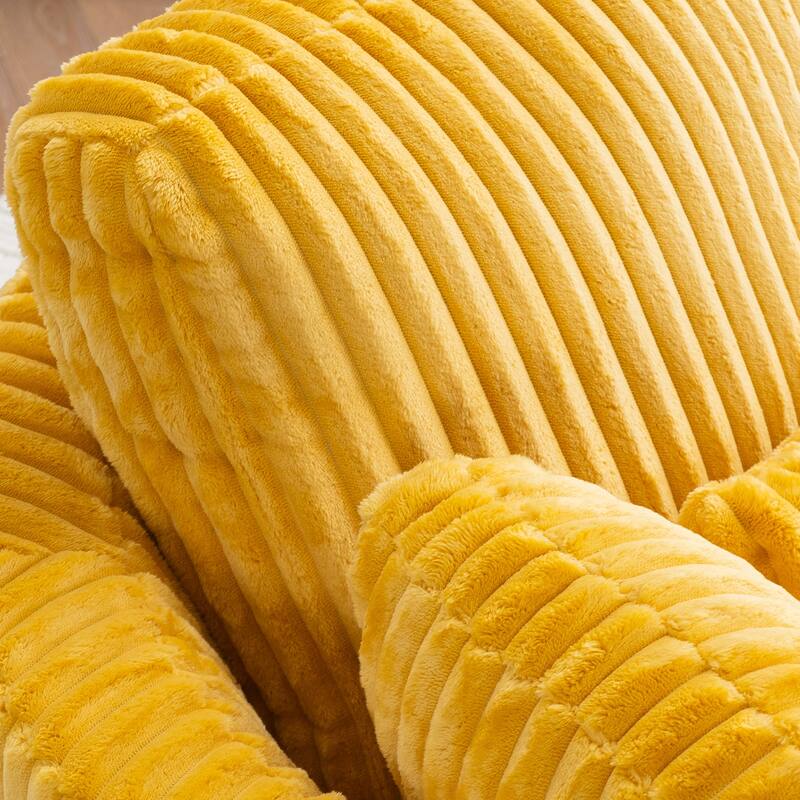 Corduroy Swivel Chair with 4 Pillows