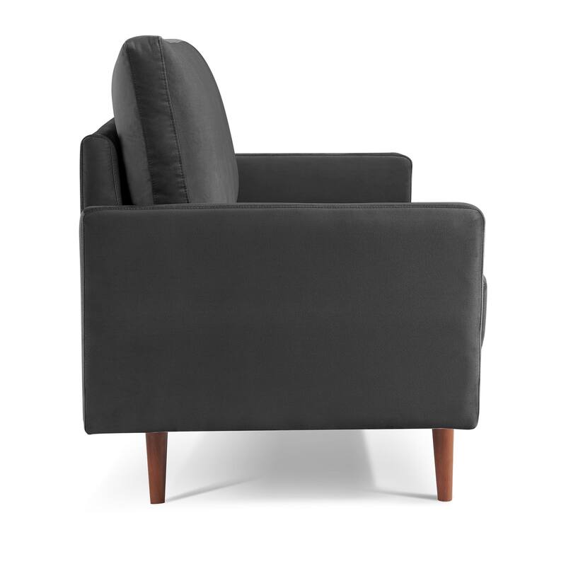 57 Inch Wide Upholstered Loveseat with Square Arms - N/A