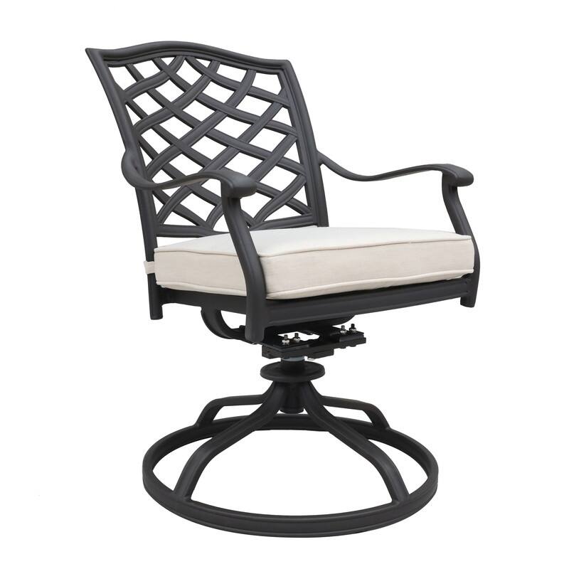 Torino 7-piece Aluminum Dining Set with 6 Swivel Rockers - N/A