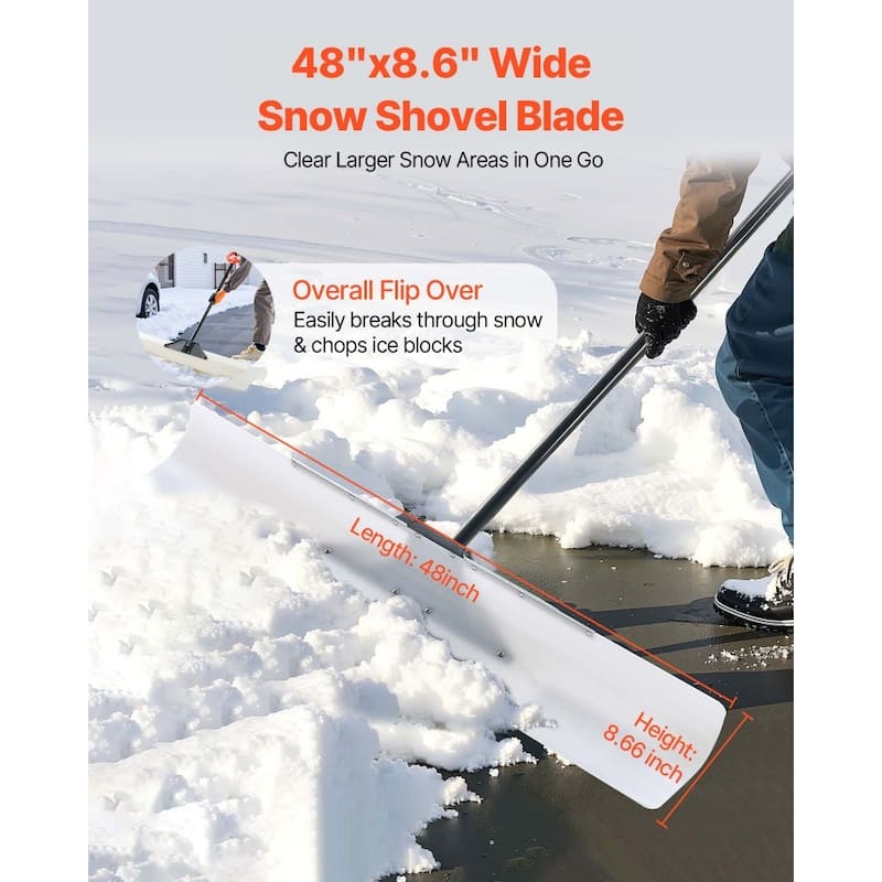 Plastic Snow Shovel with Widened Blade and Textured Anti-Slip Handle for Easy Snow Removal