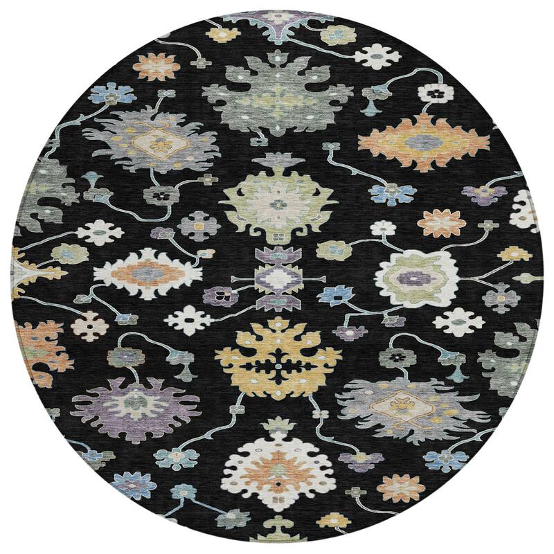 Machine Washable Indoor/ Outdoor Traditonal Delhi Chantille Rug