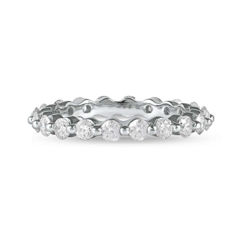 IGI Certified 1 1/2ct TDW Diamond Eternity Wedding Band in 14K Gold for Women