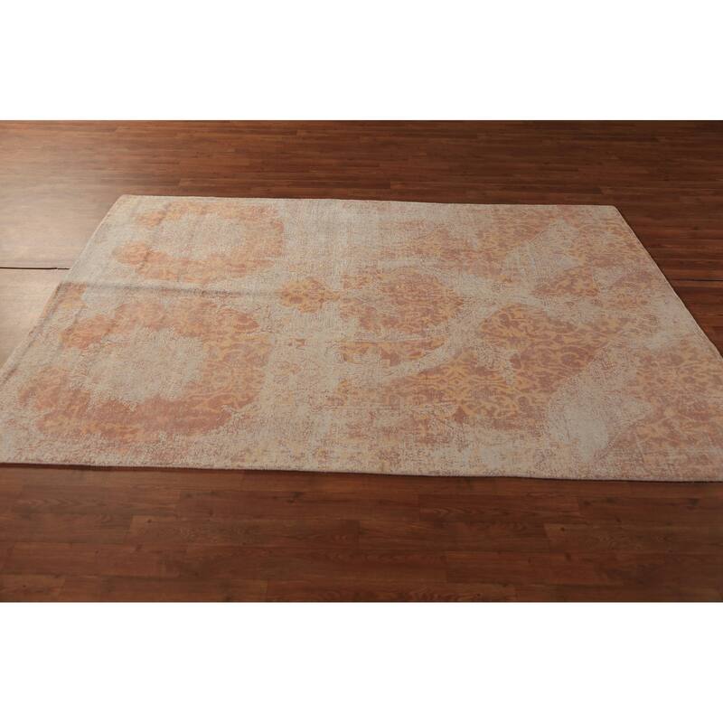 Abstract Indian Rug Hand-Knotted Wool Carpet - 5'2"x 7'4"