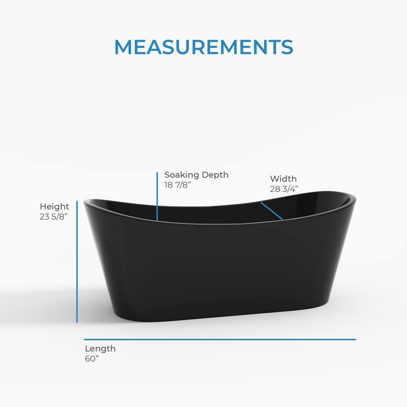 OVE Herschel 60-inch Free-Standing Bathtub in Matte Black