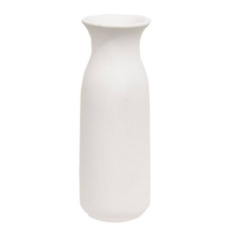 9.25 Inch White Ceramic Tall Vase for Home Decoration - White
