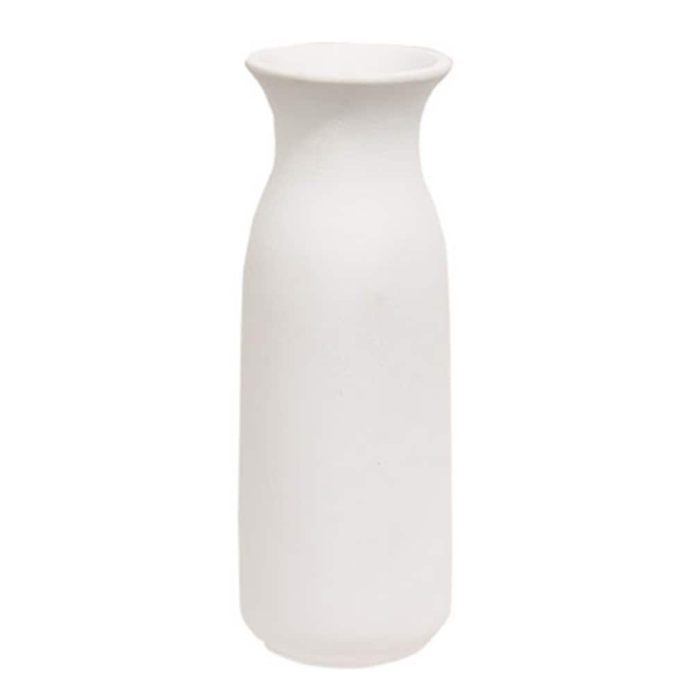 9.25 Inch White Ceramic Tall Vase for Home Decoration