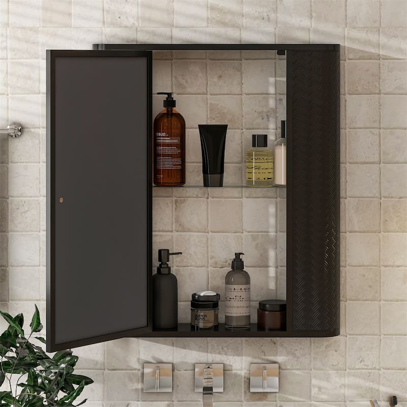 Wall Mounted Bathroom Cabinet with Mirror and Metal Framed
