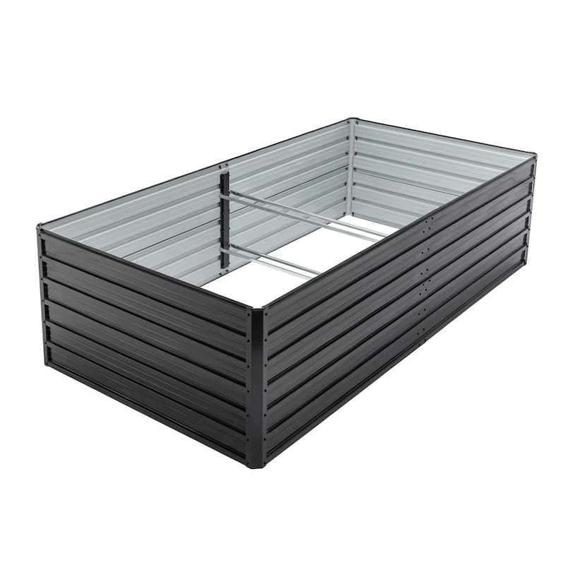 25.20"H Metal Raised Outdoor Galvanized Planter Box
