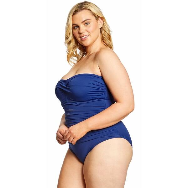 Shop Lauren Ralph Lauren Womens Plus Size Twist Bandeau One Piece