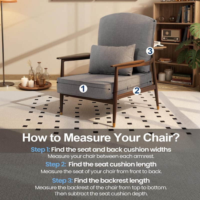 24 x 24 x 5.5 in Patio Premium Fabric Outdoor Seat Cushions Set (Seat & Back) with Pillow