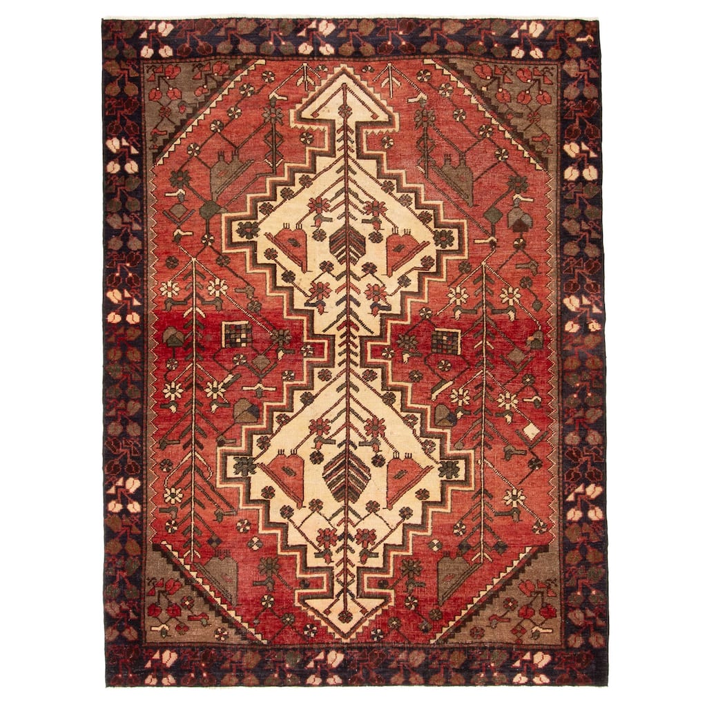 ECARPETGALLERY Hand-knotted Konya Anatolian Dark Red Wool Rug - 4'11 x 6'8