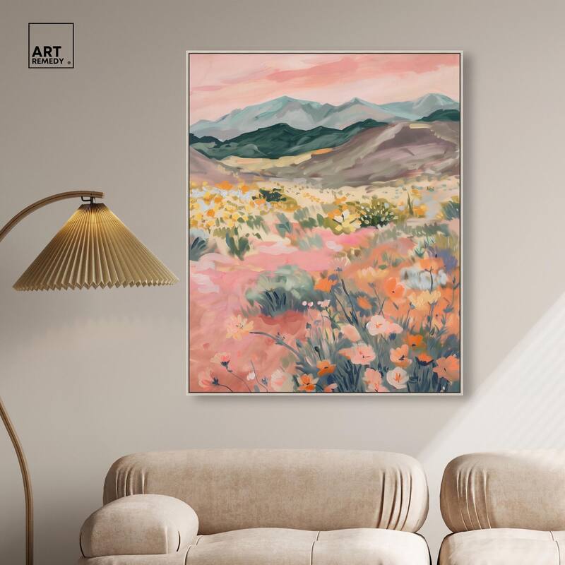 Flowers Beyond the Hills Canvas by Art Remedy