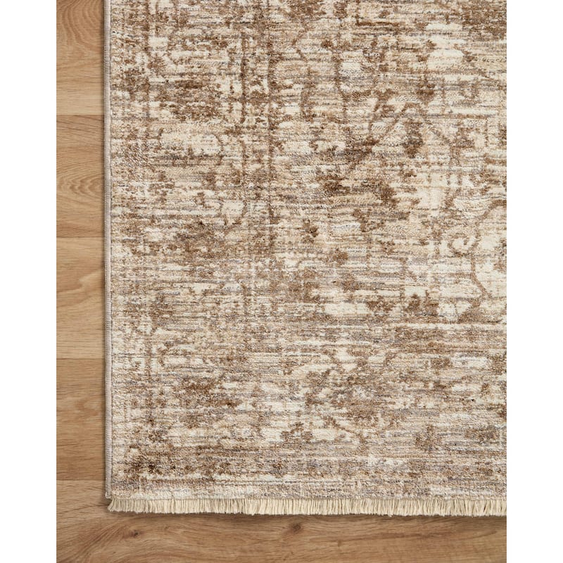 Alexander Home Anniki Persian Botanical Area Rug with Micro Fringe