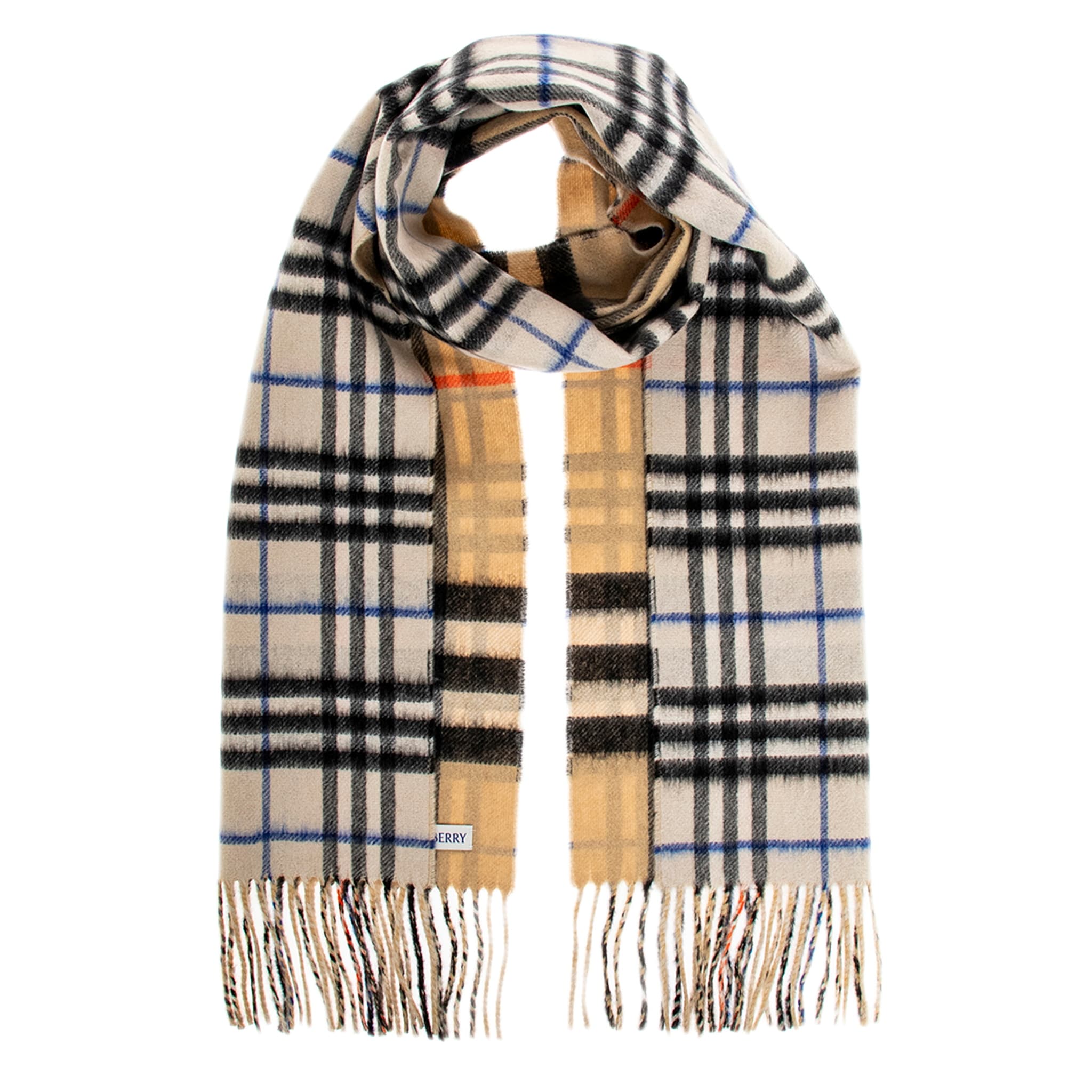 Burberry Check Reversible Cashmere Scarf - Overstock - 43097760