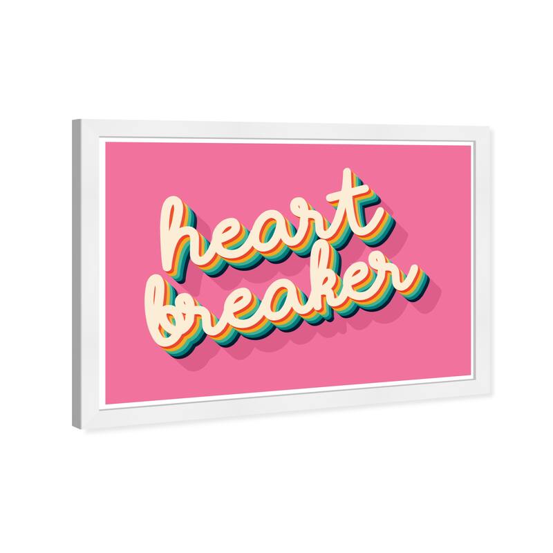 Wynwood Studio Prints Typography and Quotes Heart Breaker Pink Pink and Modern & Contemporary Wall Art Canvas Print