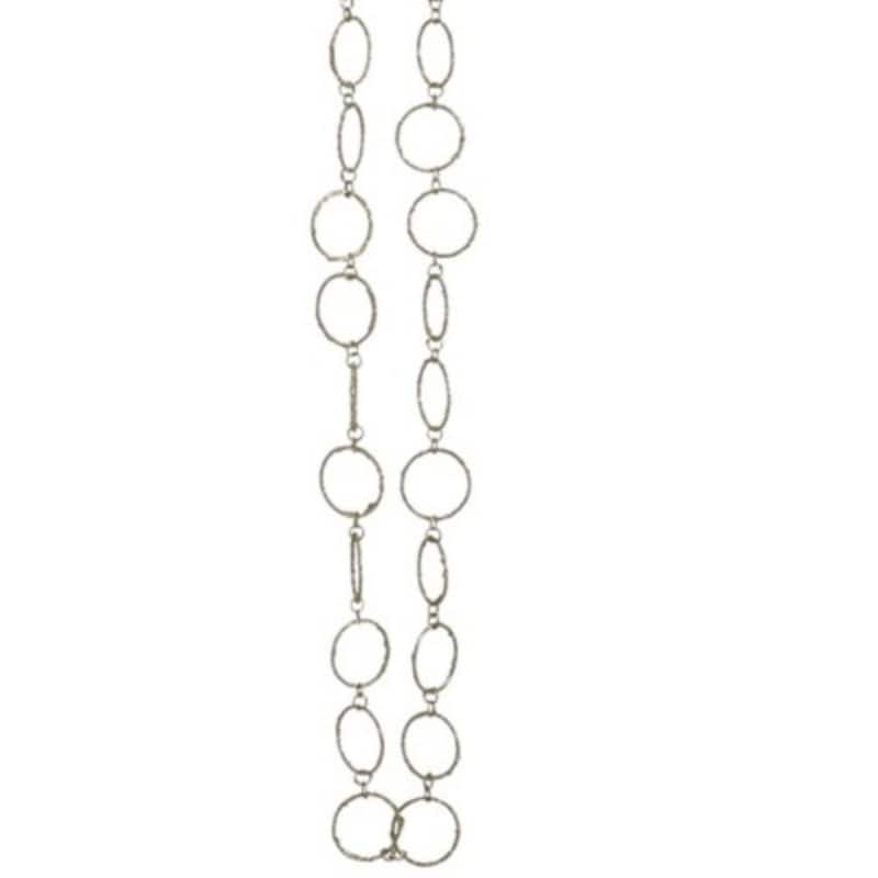 5' x 1.75" Lime Green Glittered Round Ring Chain Artificial Christmas Garland - Unlit