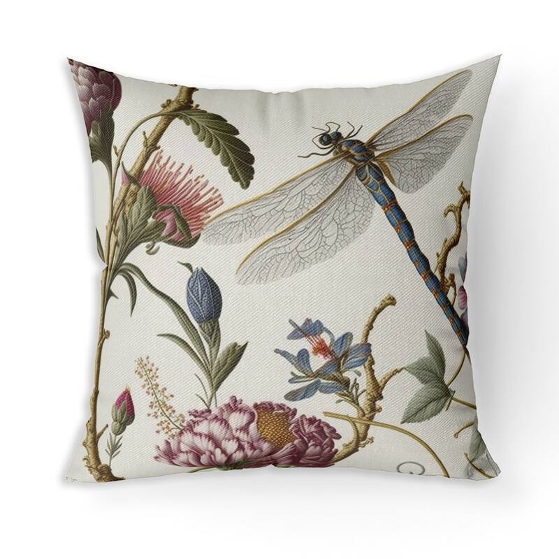 Amrita Sen Fluttering Flora Indoor Outdoor Pillow with Zip - 26" x 26"
