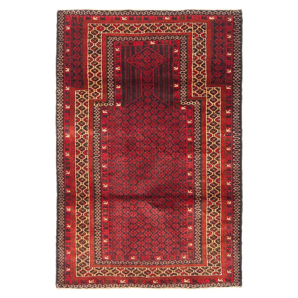 Teimani Red Rug 2'11" x 4'6" - 2'11 x 4'6