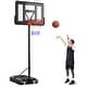 preview thumbnail 1 of 8, Gymax 4.4-10 FT Portable Basketball Hoop w/ 44'' Shatterproof Black
