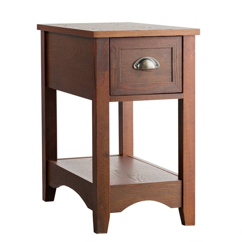 Gymax Contemporary Chair Side End Table Compact Table w/ Drawer