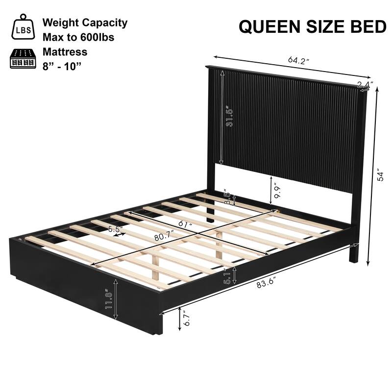 Christopher Knight Home - Brookhaven Modern Wooden Panel Bed with Vertical Slat Headboard