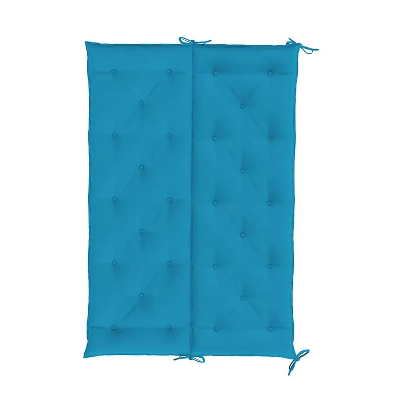 Claire Outdoor Cushion for Bench, 59 Inch Button Tufted Blue Fabric
