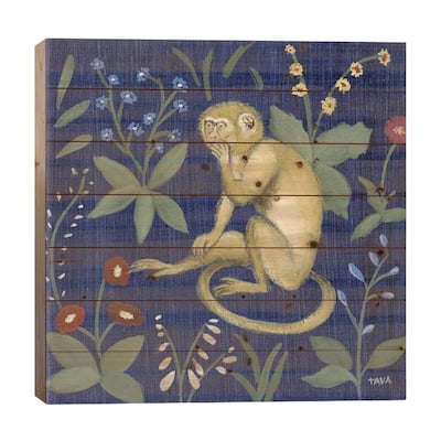 Venezia Monkey Garden III Print On Wood by Tava Studios - Multi-Color