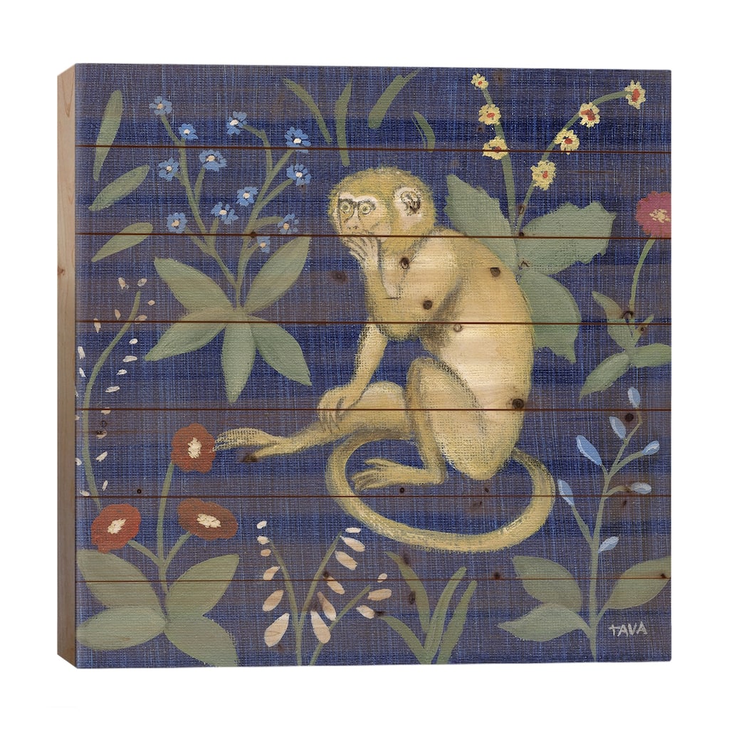 Venezia Monkey Garden III Print On Wood by Tava Studios - Multi-Color