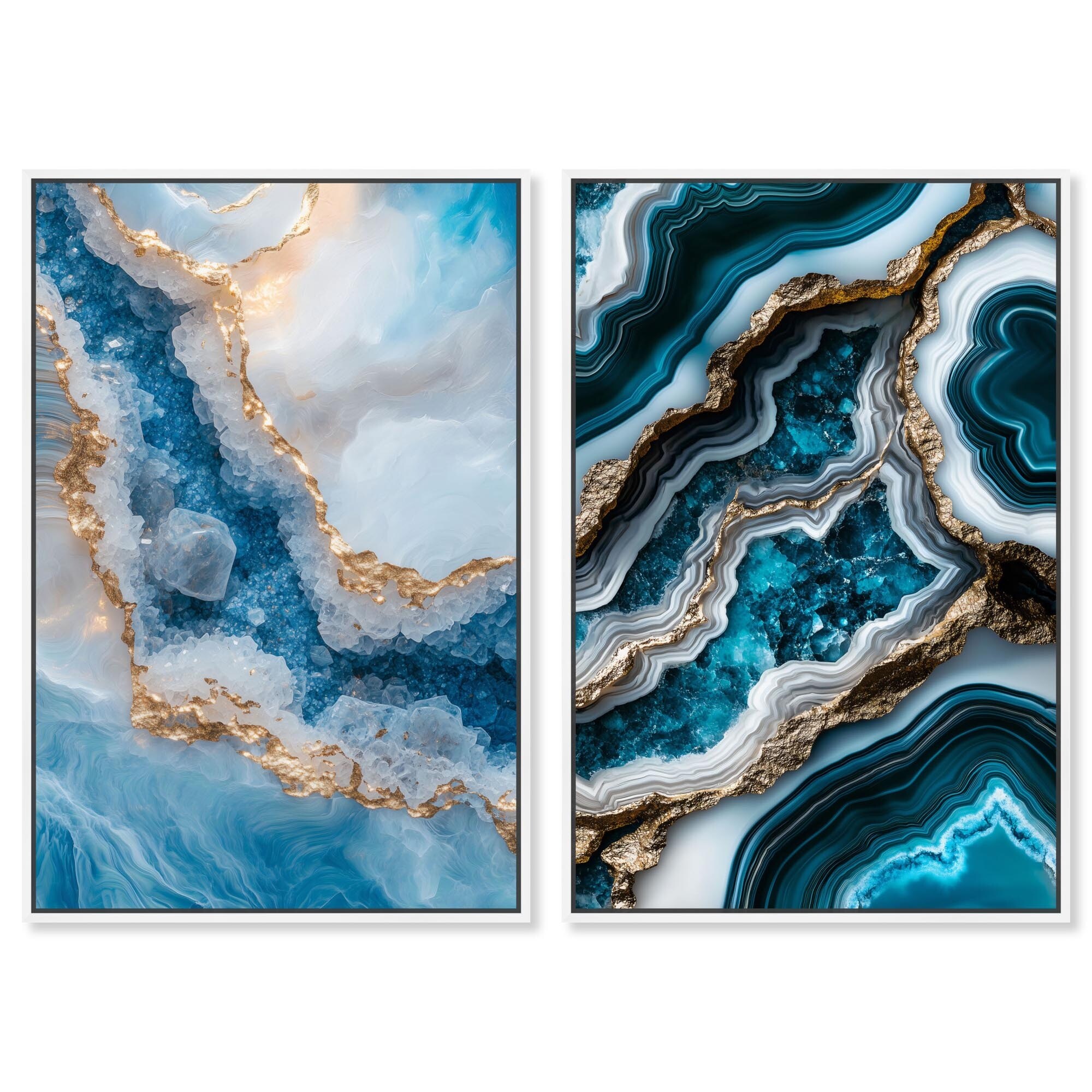 Golden Geode Luxe Set Canvas by Art Remedy