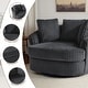 preview thumbnail 22 of 64, Oversized 43" W Plush Corduroy Recessed Arm Swivel Barrel Chair