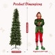 preview thumbnail 2 of 6, Pre-lit Pencil Christmas Tree, Green Artificial Spruce Slim Christmas Trees with Incandescent Lights