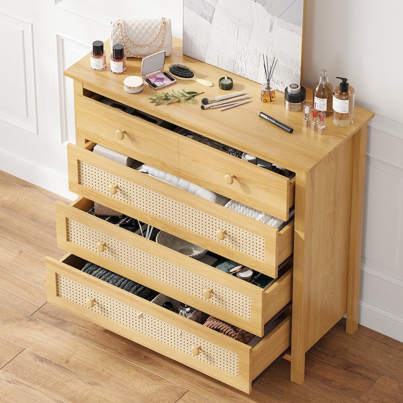 Sideboard Buffet Cabinet with 4 Drawers,Modern Wooden Console Cabinet for Kitchen,Living Room, Hallway