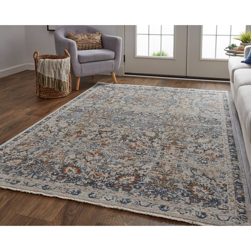 Grand Bazaar Frencess Machine Made Damask Transitional Area Rug