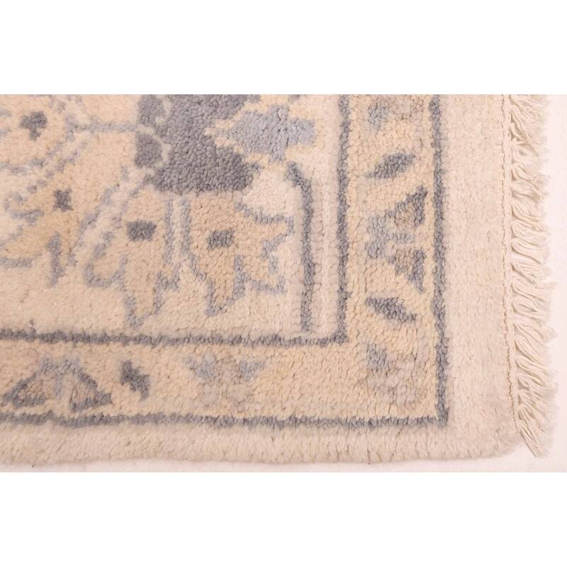 ECARPETGALLERY Hand-knotted Royal Oushak Ivory Wool Rug - 9'1 x 12'1